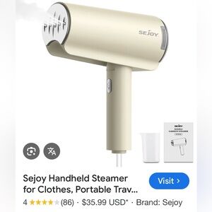 Cream Handheld Steamer for Clothes